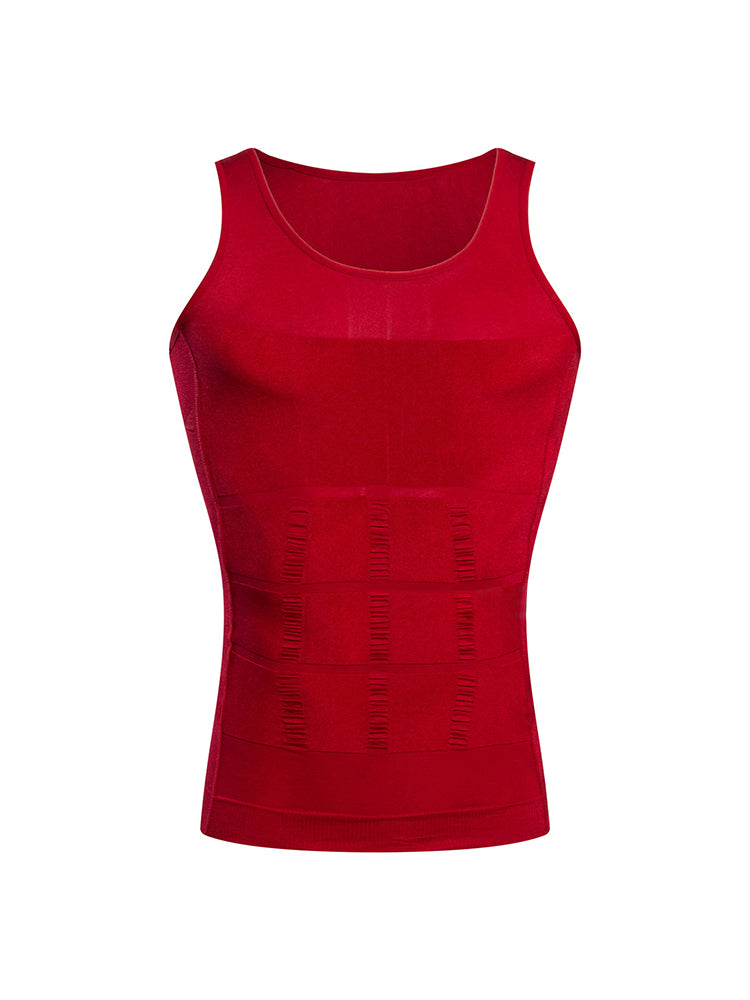 Mens Waist Body Shaper Vest T-Shirt Tank Tops