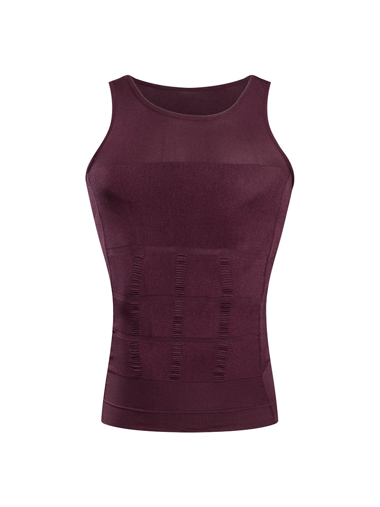 Mens Waist Body Shaper Vest T-Shirt Tank Tops