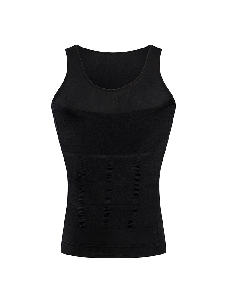 Mens Waist Body Shaper Vest T-Shirt Tank Tops