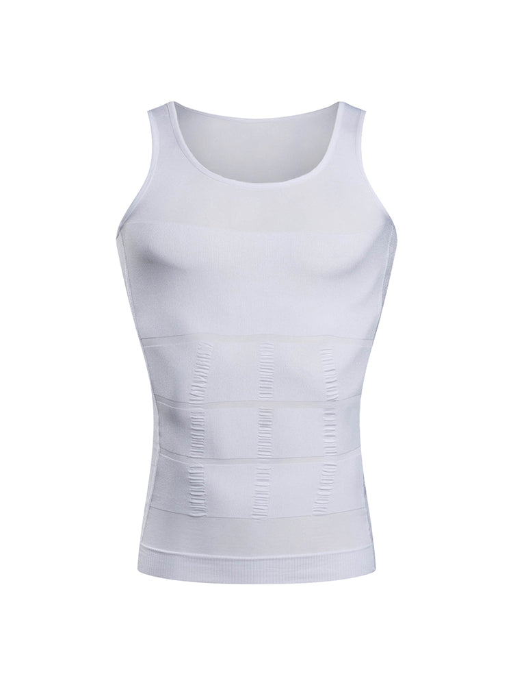 Mens Waist Body Shaper Vest T-Shirt Tank Tops
