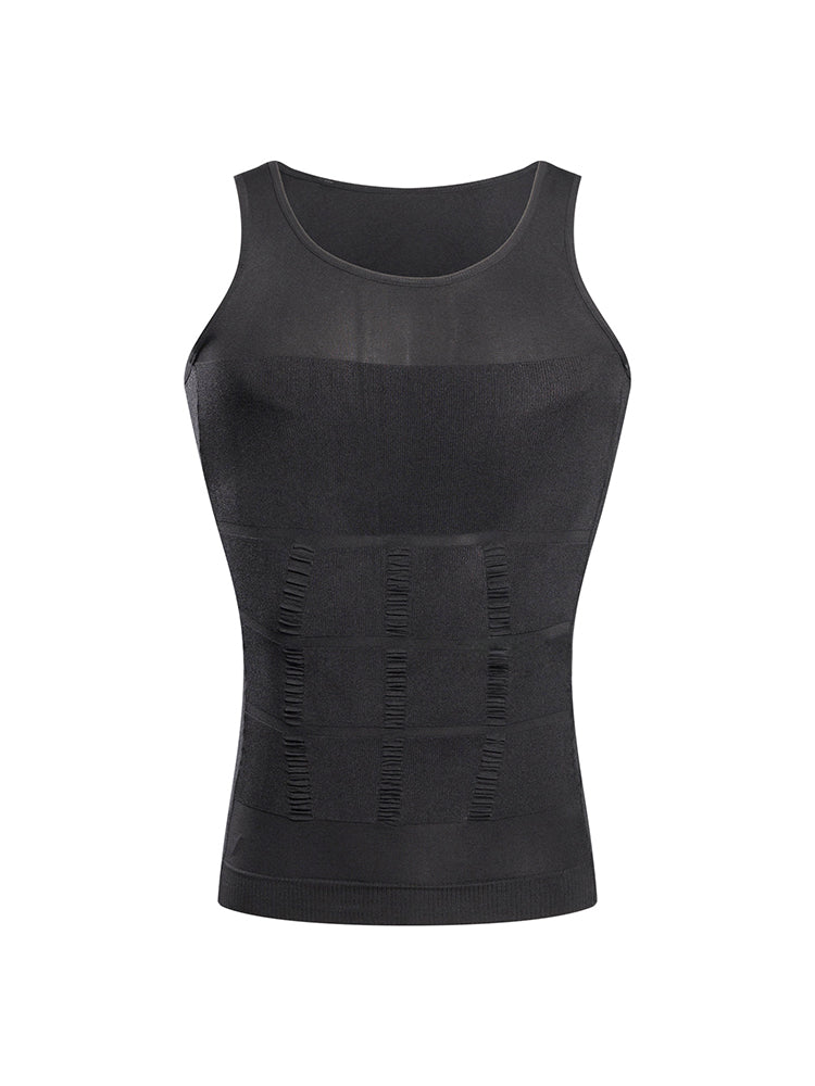 Mens Waist Body Shaper Vest T-Shirt Tank Tops