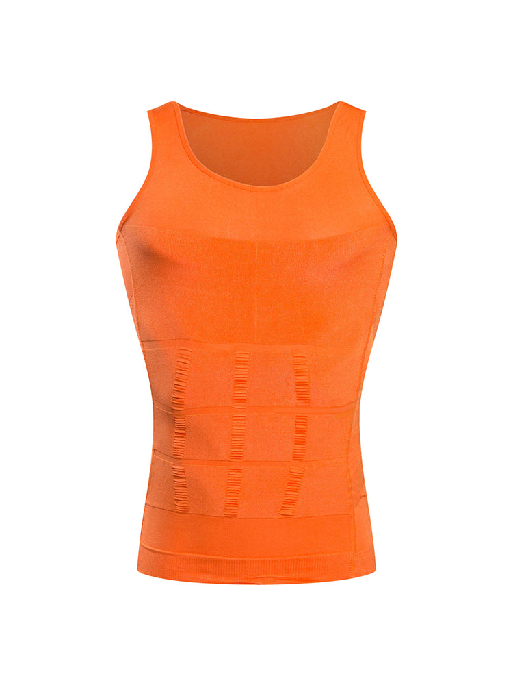 Mens Waist Body Shaper Vest T-Shirt Tank Tops