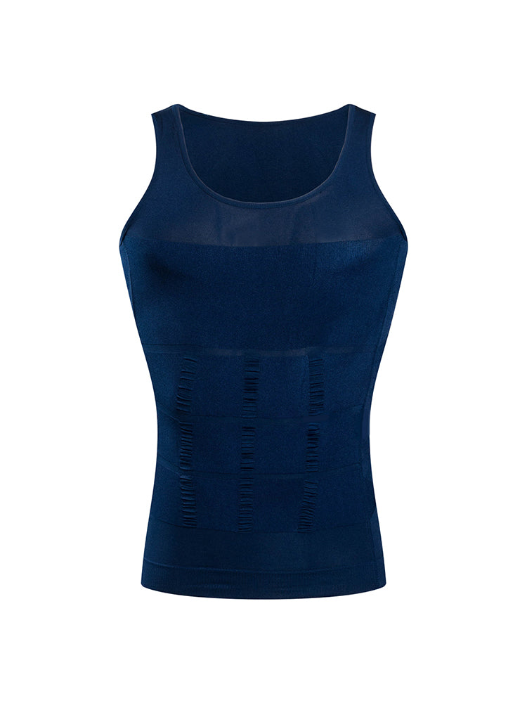 Mens Waist Body Shaper Vest T-Shirt Tank Tops