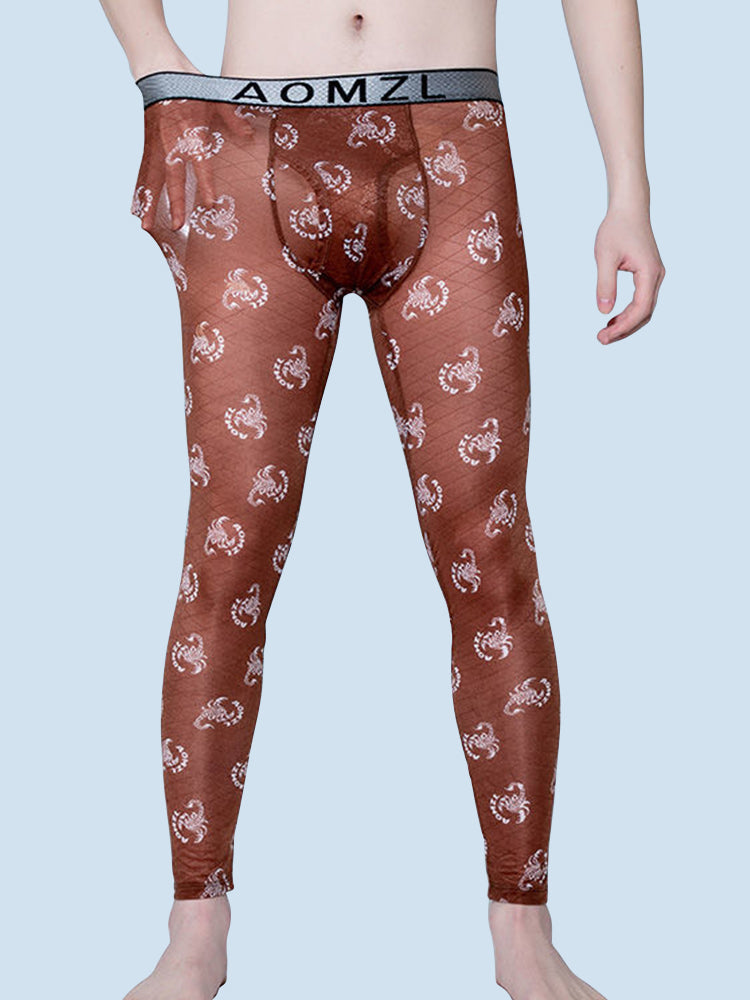 Men’s Ultra-thin Ice Silk Long Johns Sexy Pants
