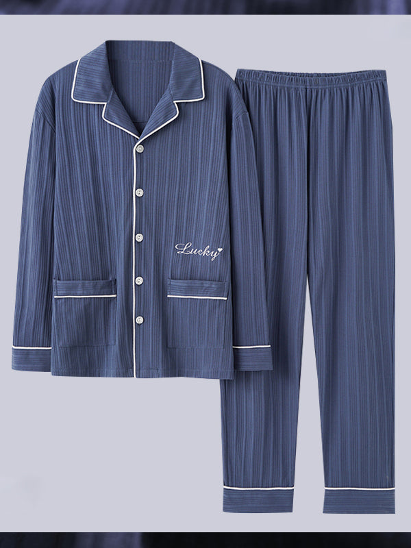 Men's Cotton Knit Classic Pajamas Set