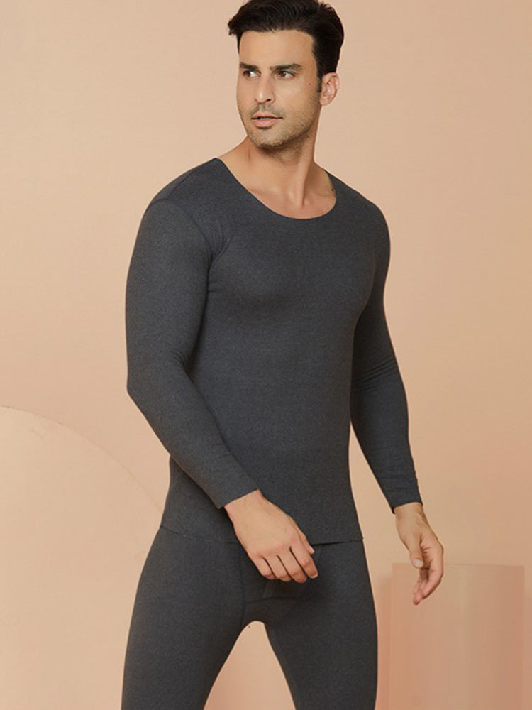 Seamless Warm Thermal Couple Silk Pajamas Set