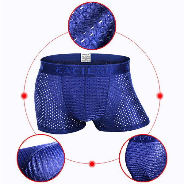 3Pcs Men's Mesh Thin Ice Silk Underwear