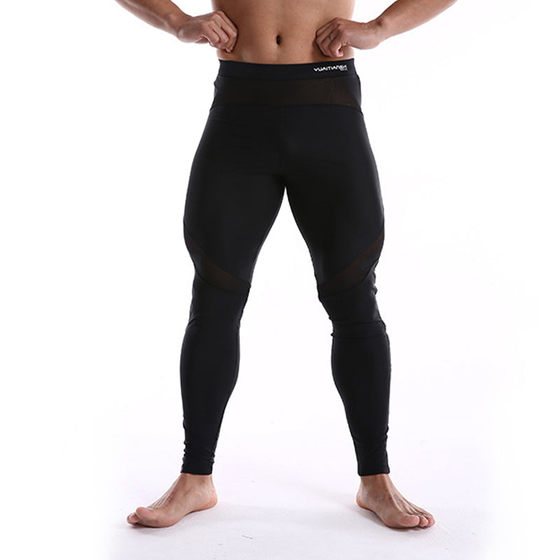 Mens Nylon Mid Waist Sports Tights
