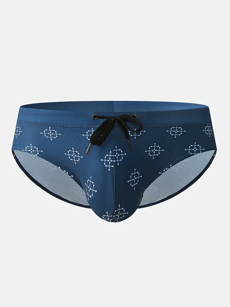 Men's Printed Low Rise Swim Briefs