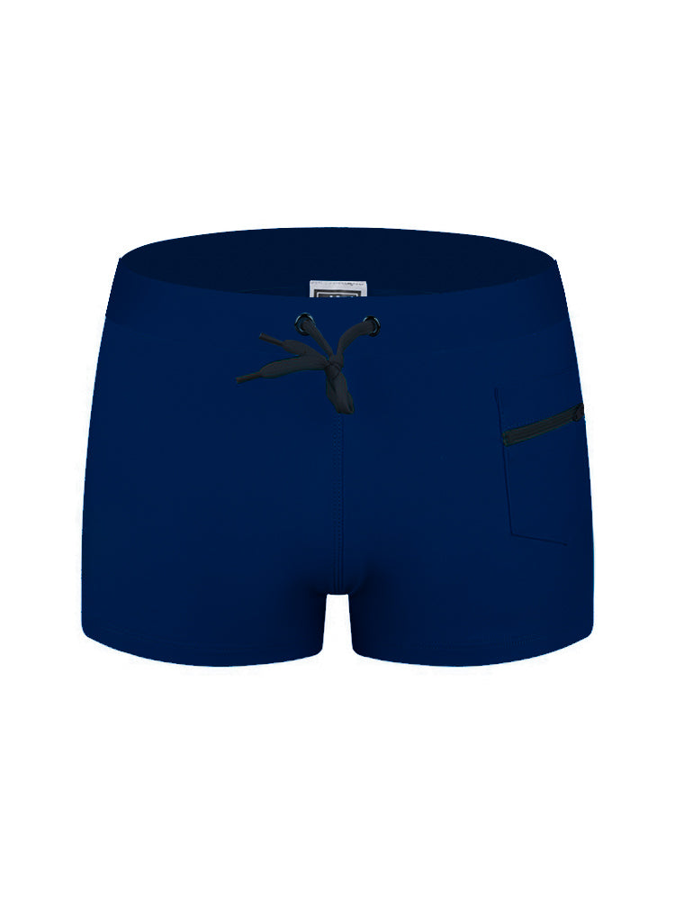 Men's Solid Color Breathable Stretch Swim Trunks