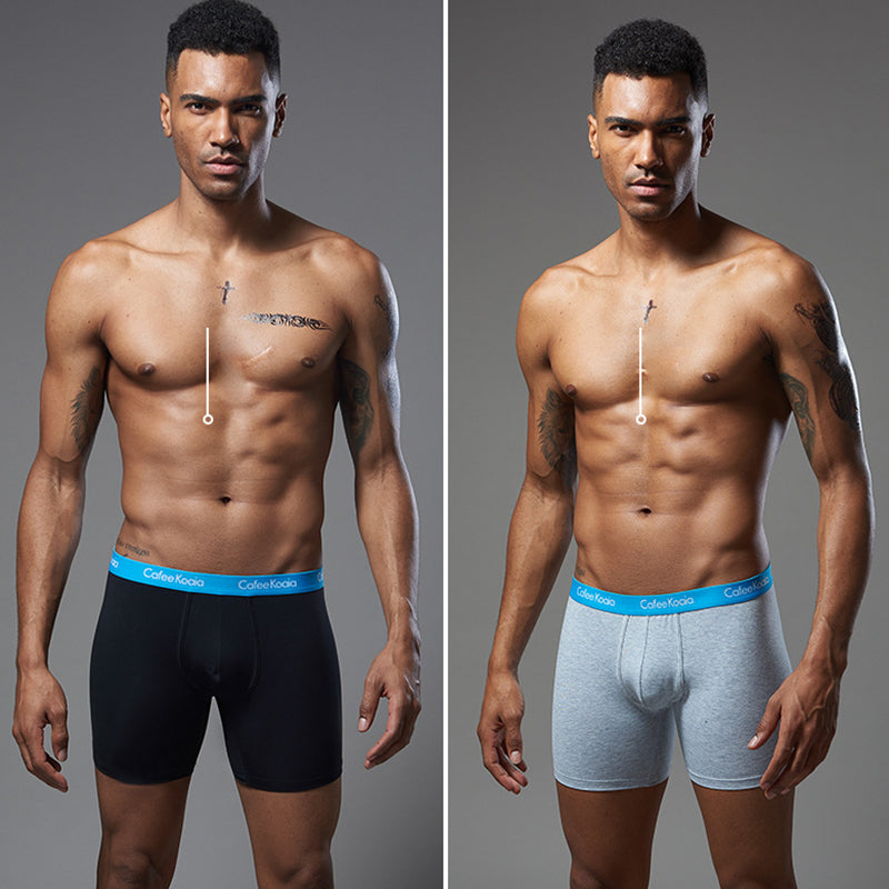 3Pcs Men's Sports Cotton Soft Solid Color Boxer Briefs