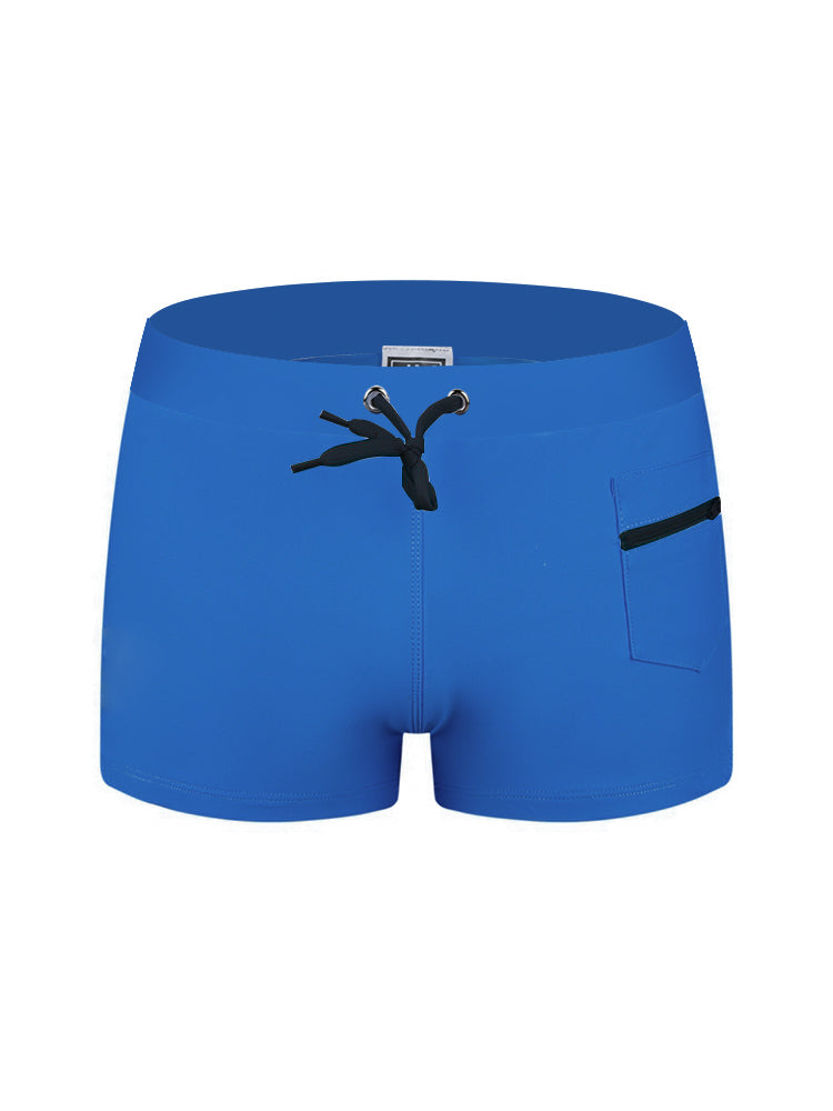 Men's Solid Color Breathable Stretch Swim Trunks