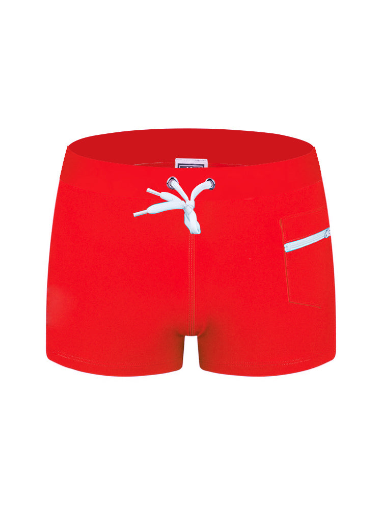 Men's Solid Color Breathable Stretch Swim Trunks
