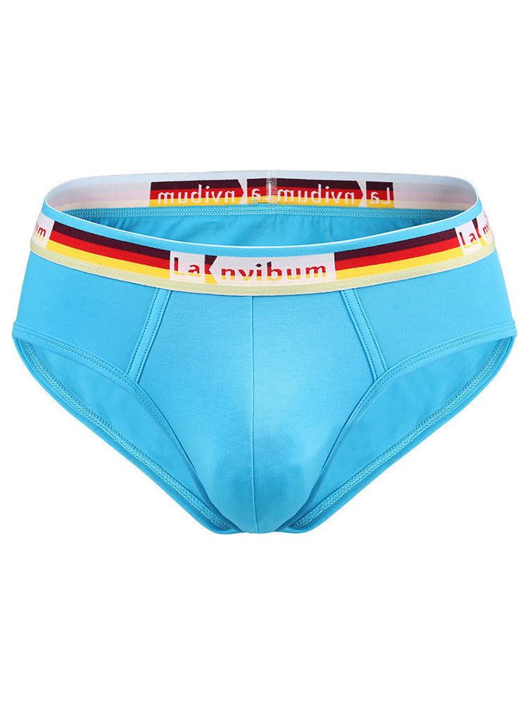 2 Pack Men's Rainbow Waistband Big Pouch Briefs