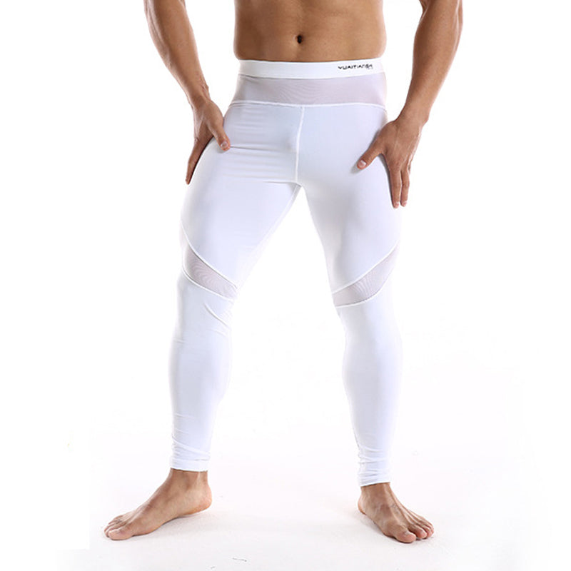 Mens Nylon Mid Waist Sports Tights