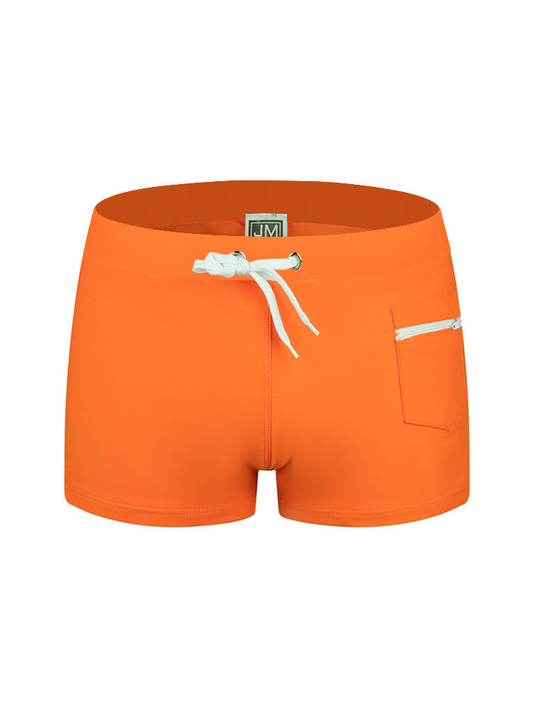 Men's Solid Color Breathable Stretch Swim Trunks