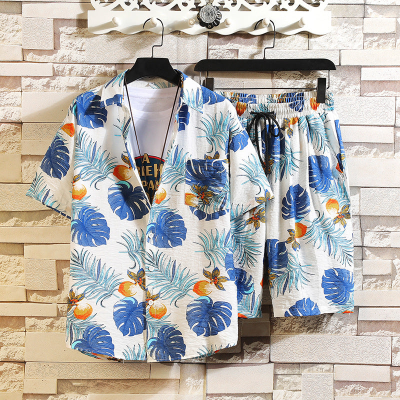 Men's Hawaii Casual Printed Summer Tropical Shirts Suits