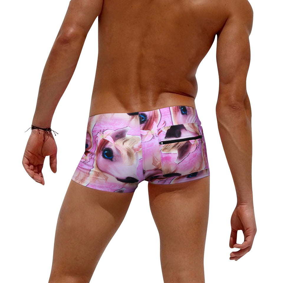 Mens Printed Quick Drying Surf  Stretch Swim Trunks