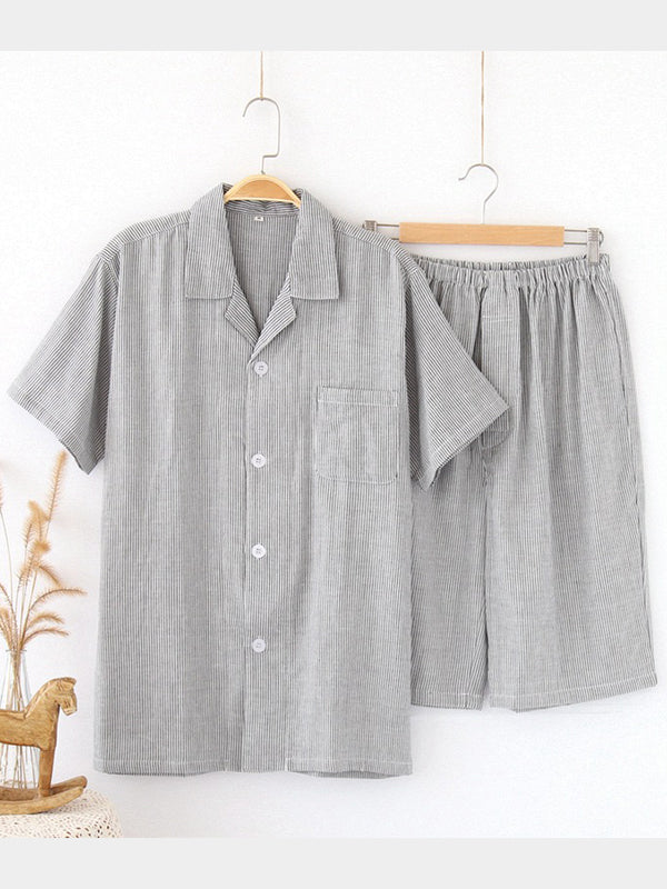 Men's 100% Cotton Woven Short Sleepwear Pajama Set