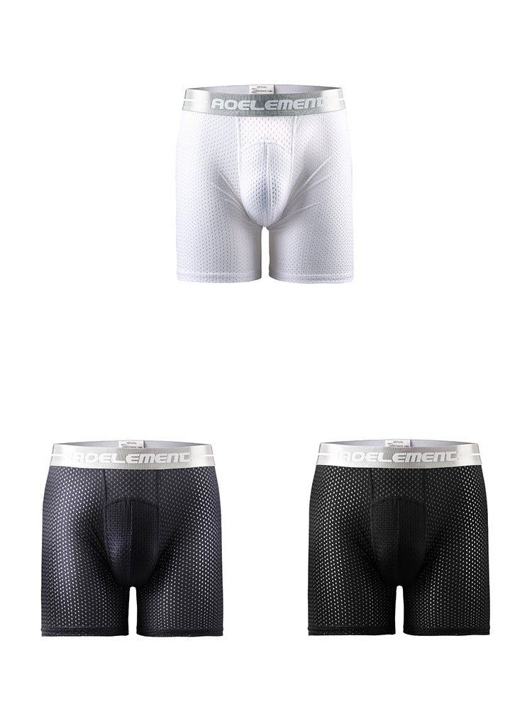 3 Pack Men's Ice Silk Breathable Boxers Briefs