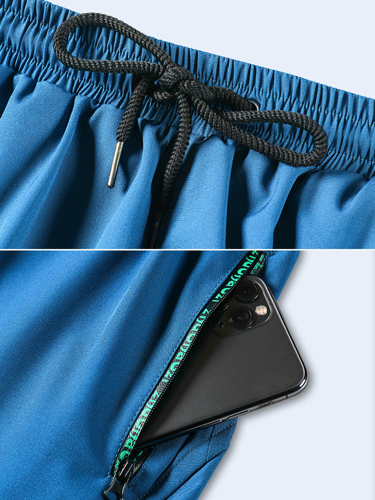 Men Breathable Liner Zipper Pocket Swim Trunks