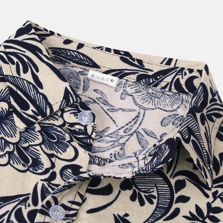 Mens Ethnic Style Ptinting Casual Shirts