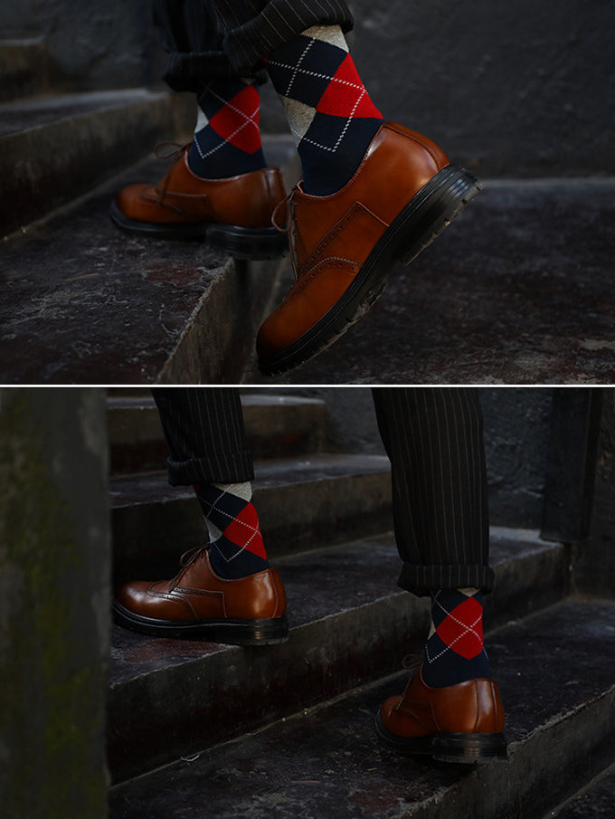 5 Pack Men's Textured Retro Calf Sock