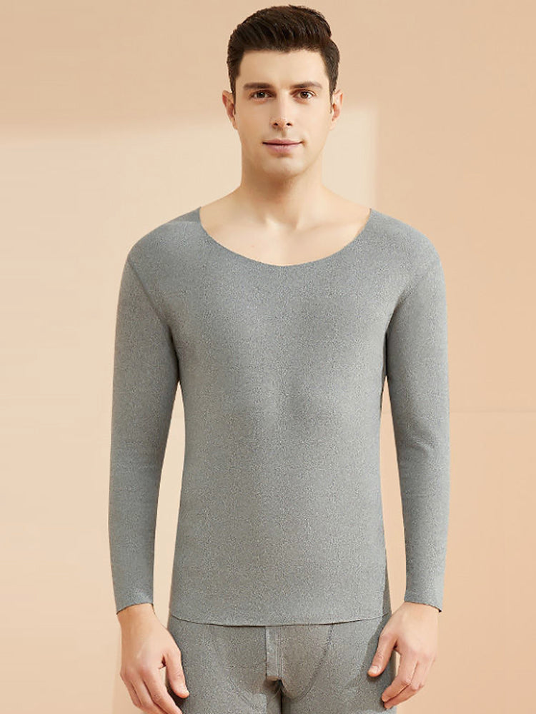 Men's Seamless Splice Thin Design Thermal Set