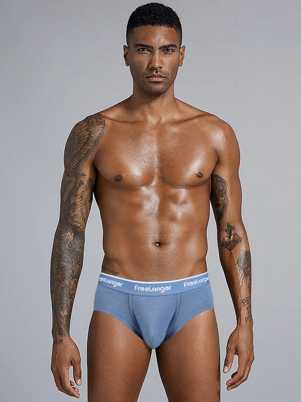 FreeLonger Men's Separate Big Pouch Comfy Briefs